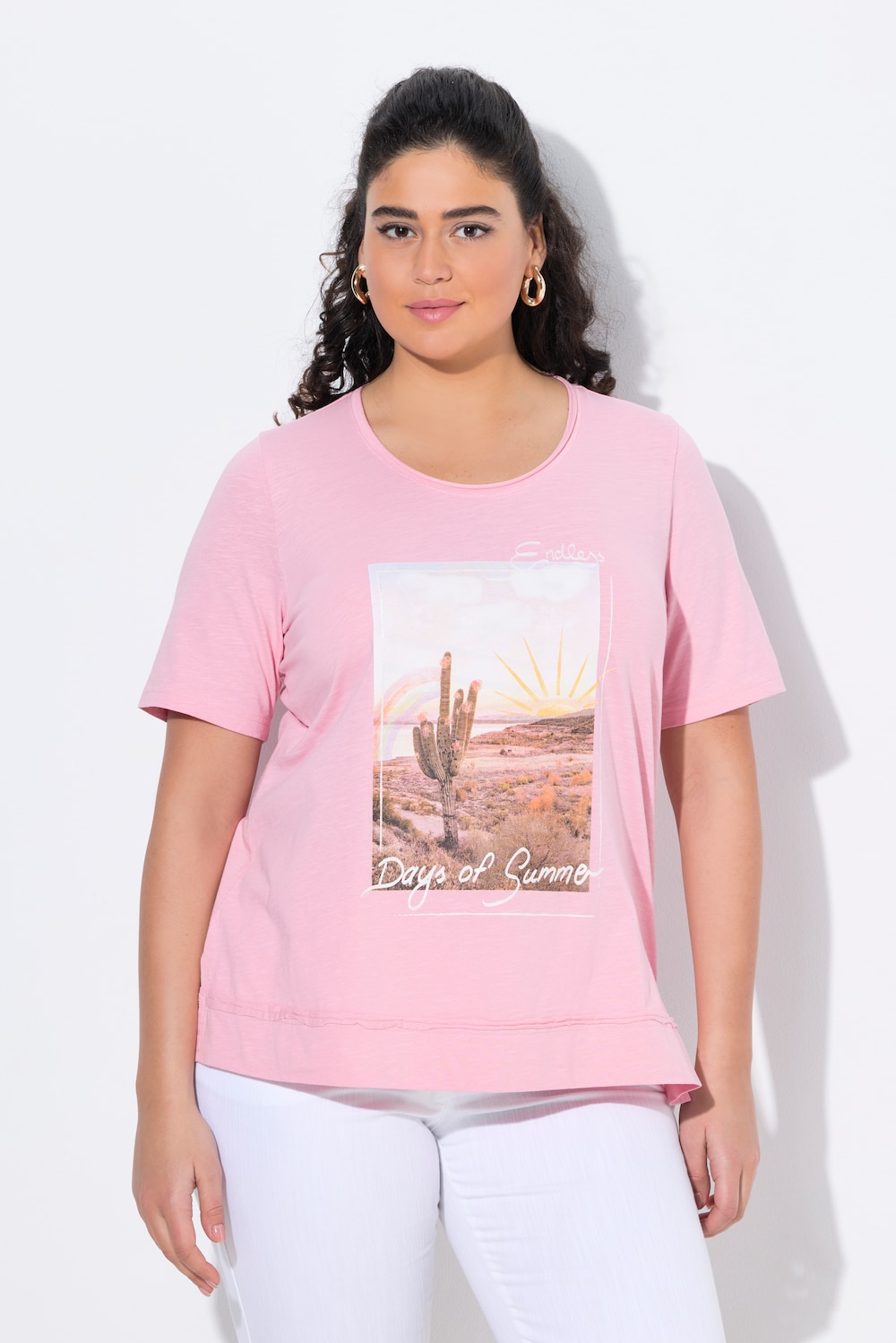 Große Größen T-Shirt, Damen, rosa, Größe: 62/64, Baumwolle, Ulla Popken