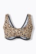 Corsage, leopardprint, frontlukning, uden bøjler