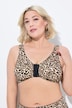 Corsage, leopardprint, frontlukning, uden bøjler