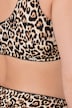 Corsage, leopardprint, frontlukning, uden bøjler