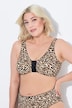 Corsage, leopardprint, frontlukning, uden bøjler