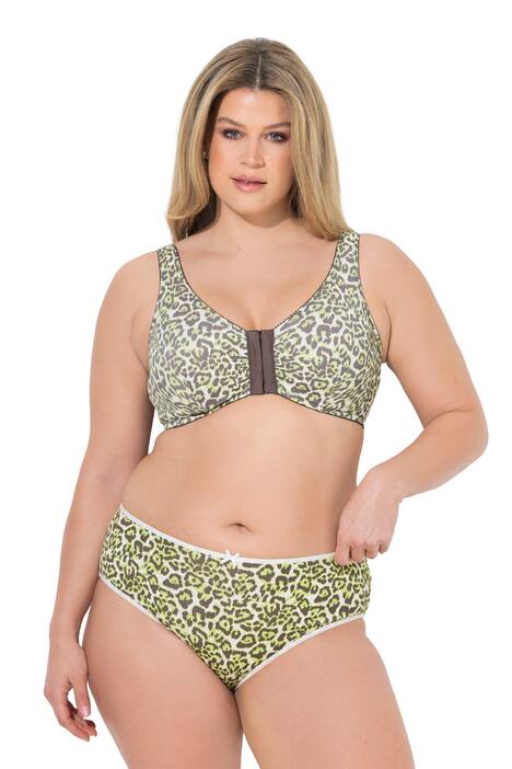 Bustier, leopardí vzor, přední zapínání, bez kostic