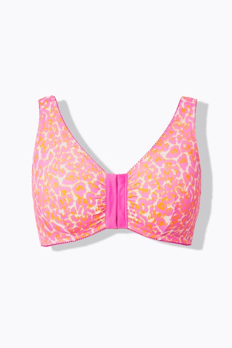 Bustier, Leomuster, Vorderverschluss, ohne Bügel