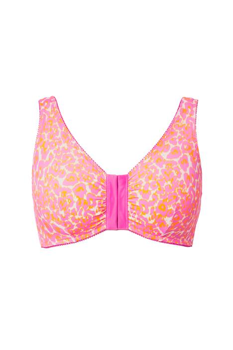 Bustier, leopardí vzor, přední zapínání, bez kostic