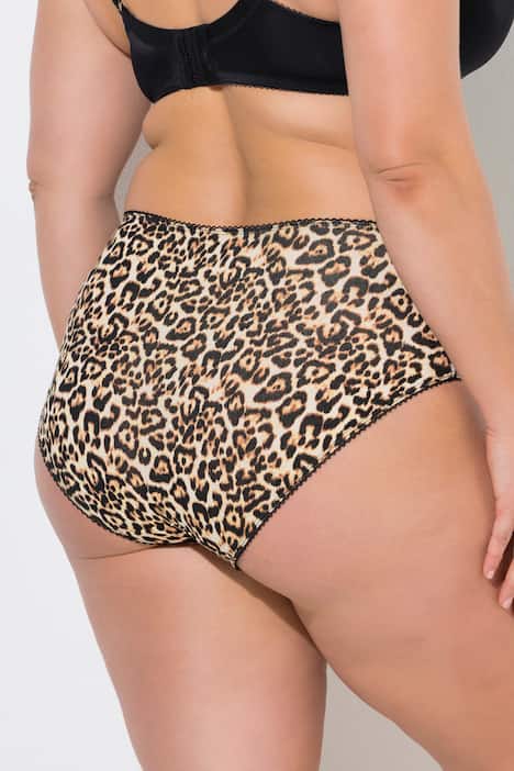 Midislips, 5er-Pack, Leomuster/einfarbig