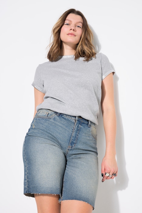 Rippshirt, Classic Shape, Silverprint-Bündchen