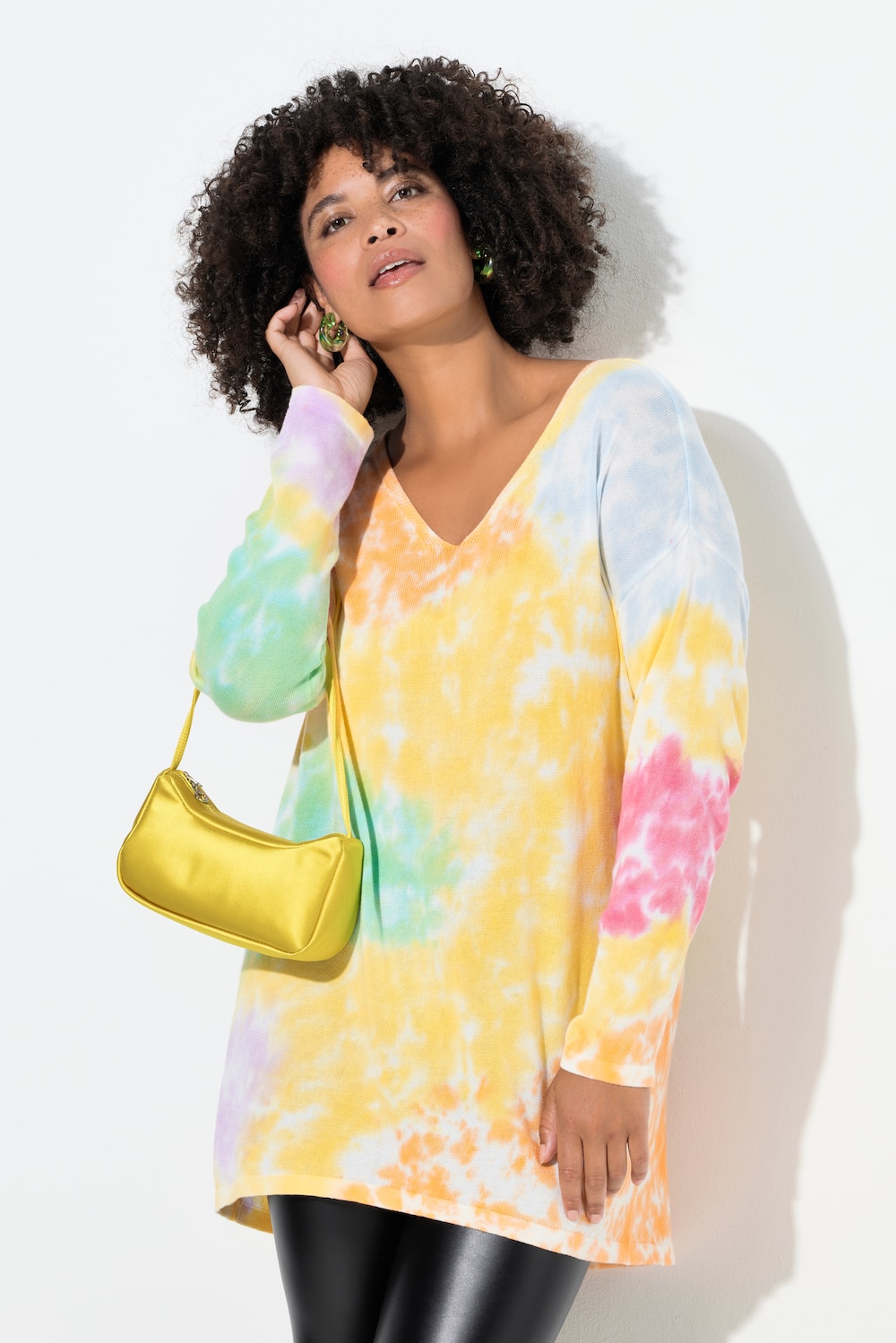 Trui, oversized, batikmotief, lange mouw