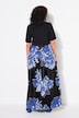 maxi-jurk met burnout-effect, A-lijn, V-hals, halve mouwen