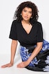 maxi-jurk met burnout-effect, A-lijn, V-hals, halve mouwen