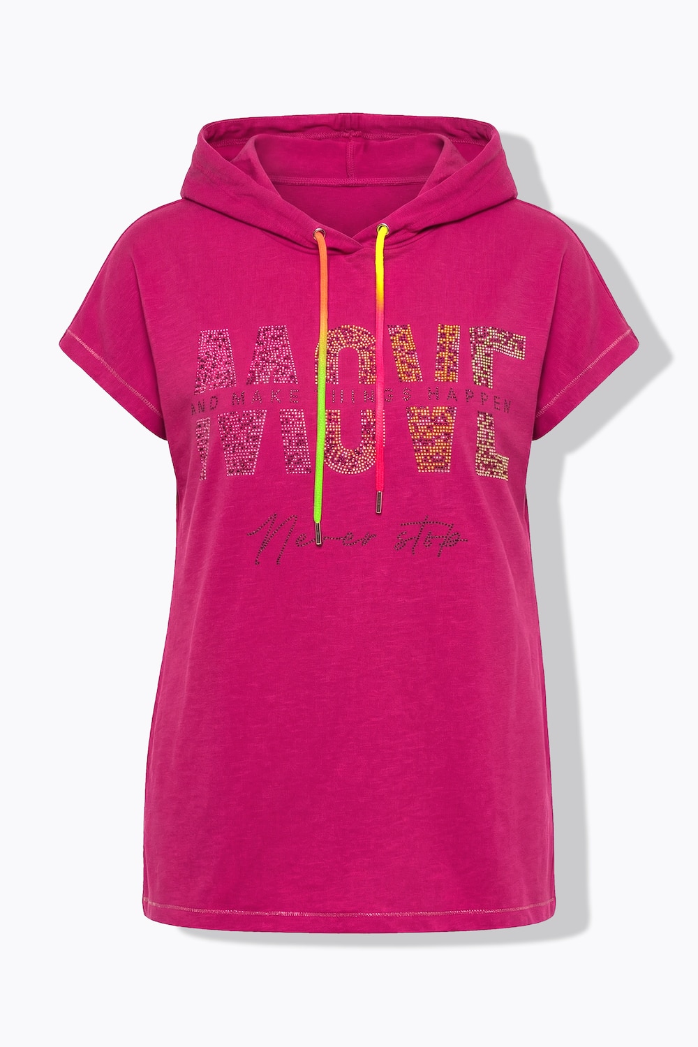 Stora storlekar T-shirt, Dam, rosa, storlek: 44, Bomull, Angel of Style