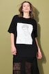 Camiseta, amplia, estampado de garabatos de modelo