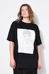 Camiseta, amplia, estampado de garabatos de modelo
