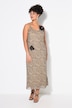 Maxikjole i mesh, A-linje, leopard, 3D-blomster