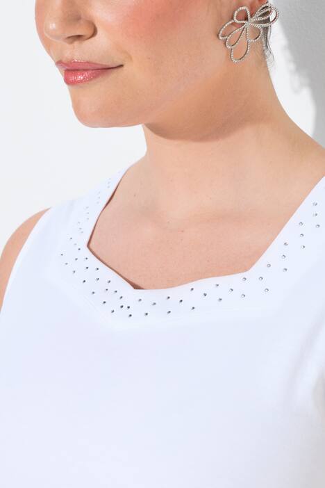 Rhinestone Neckline Pima Cotton Tank