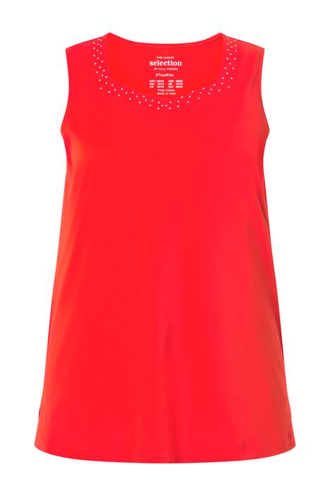 Top, A střih, srdcový výstřih, bez rukávů, Pima bavlna