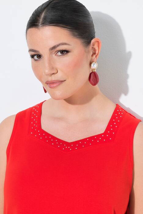 Top, A-Linie, Herzausschnitt, ärmellos, Pima Cotton