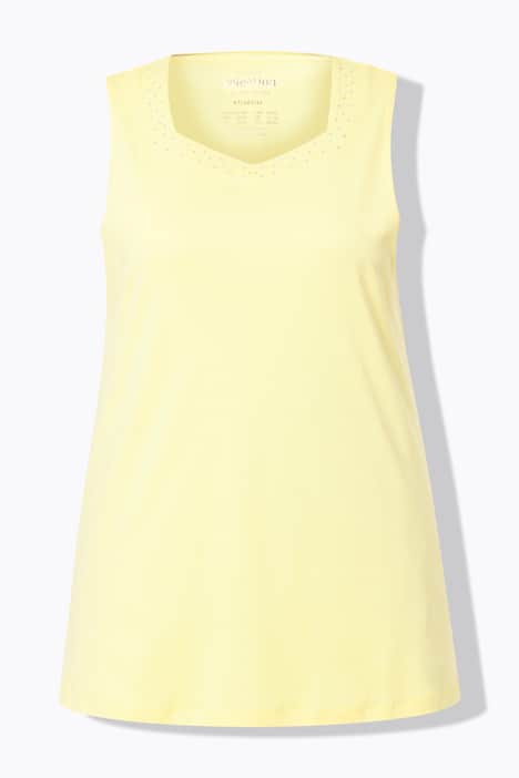 Top, A-Linie, Herzausschnitt, ärmellos, Pima Cotton