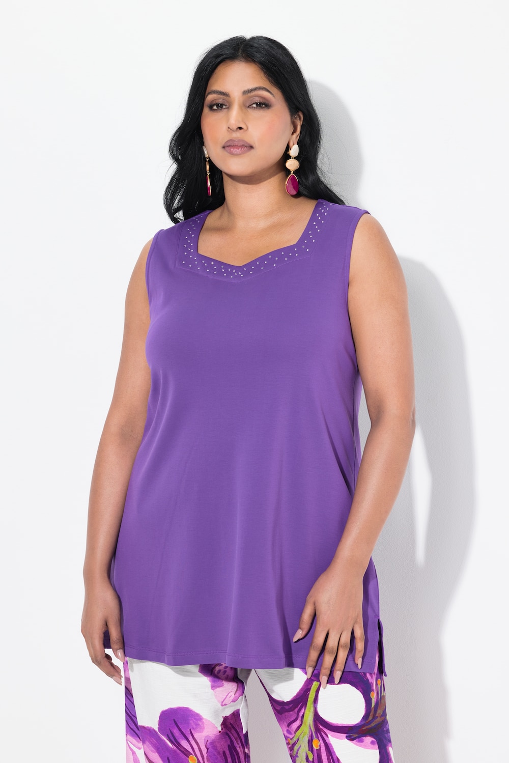 Große Größen Pima Cotton Top, Damen, lila, Größe: 42/44, Baumwolle, Ulla Popken