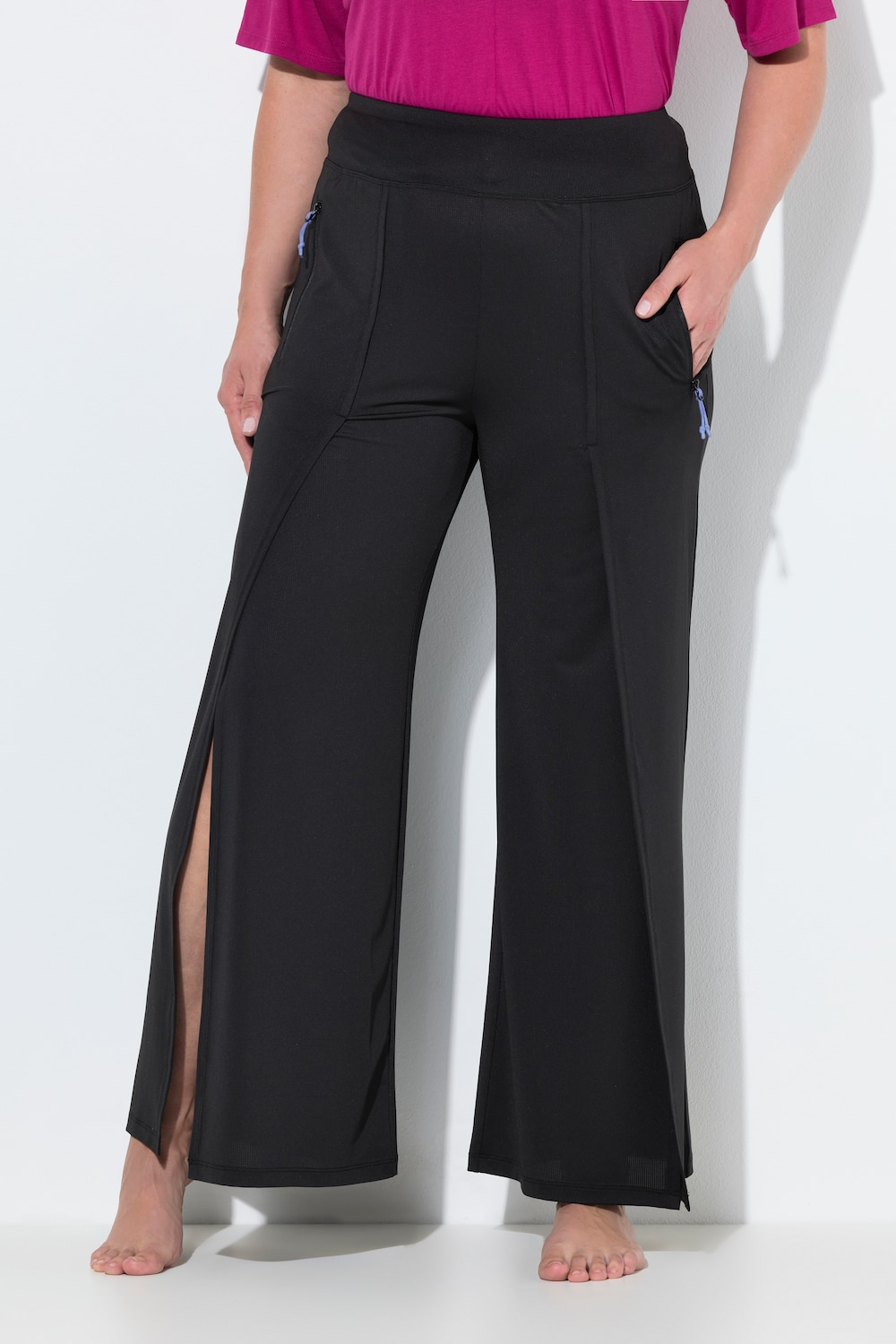 Große Größen Hose, Damen, schwarz, Größe: 58/60, Polyester/Elasthan, Ulla Popken