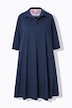 Tunika-Kleid, A-Linie, Hemdkragen, 3/4-Arm