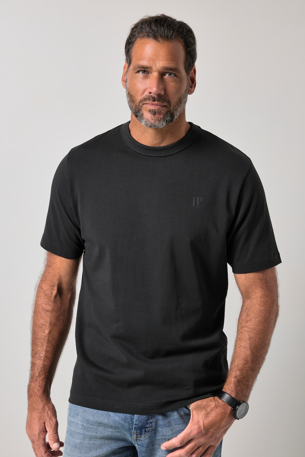 T-Shirt, Halbarm, Rundhals, schwere Baumwollqualität, bis 8 XL