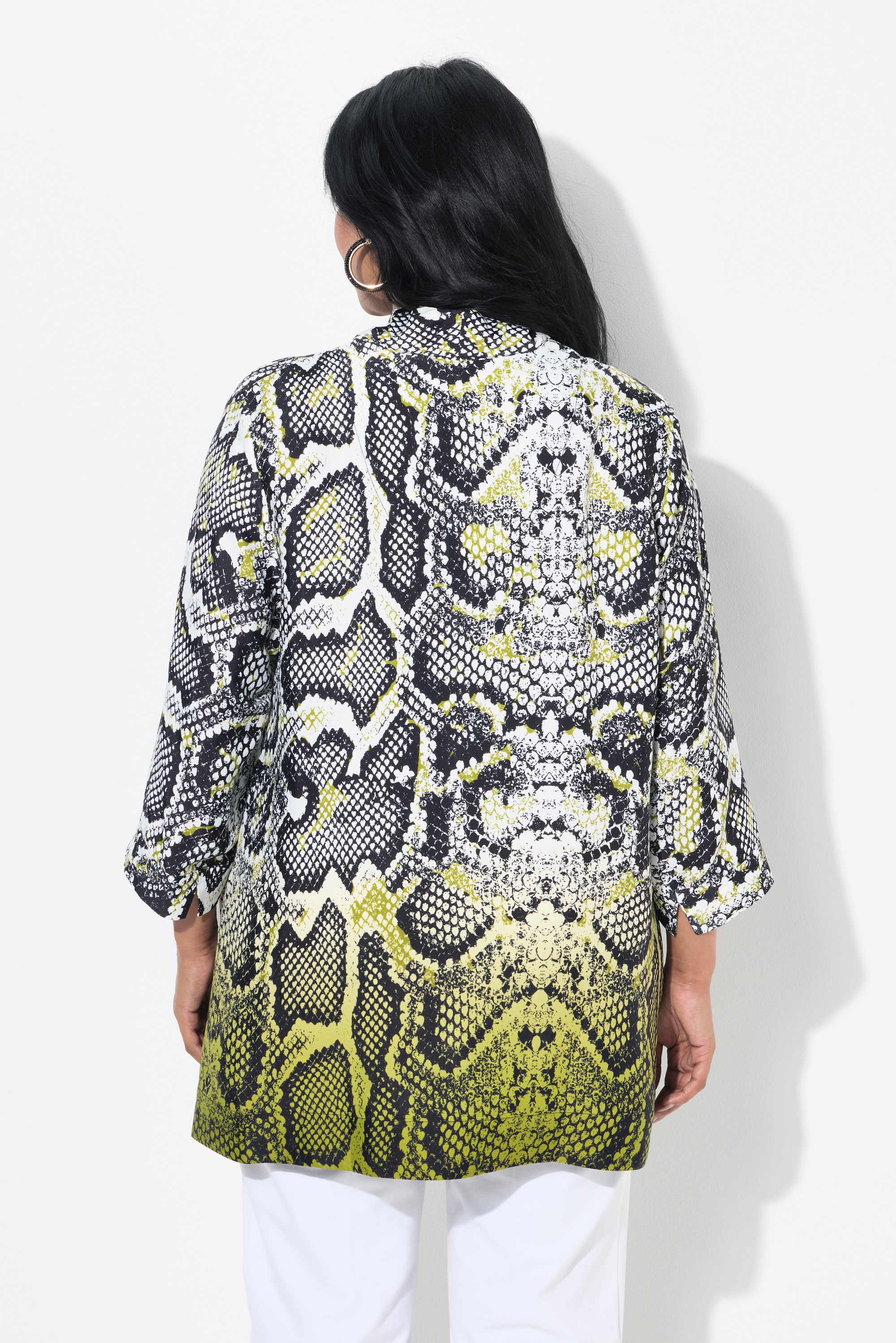 Ulla Popken Damen große Größen Tunika Schlangen Design Kelchkragen