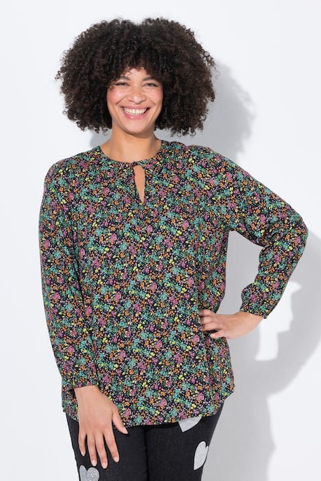 Blouse, bloemenprint, lange mouwen