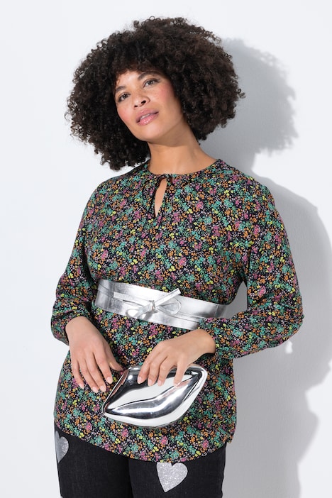 Blouse, bloemenprint, lange mouwen