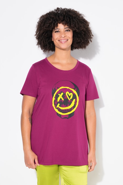 T-shirt, A-lijn, doodshoofd/smiley