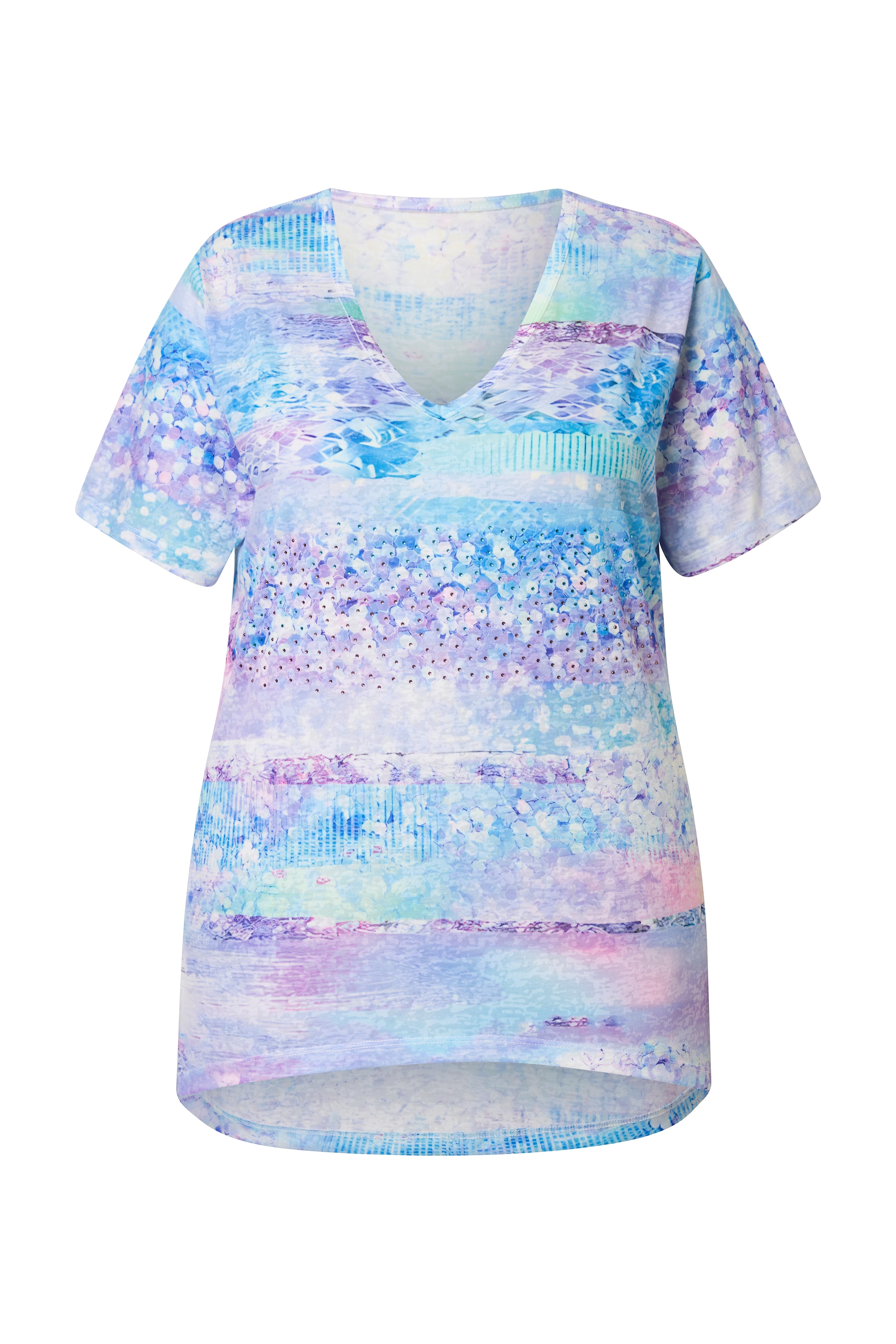 Angel of Style Damen große Größen T Shirt A Linie Glitzersteinchen