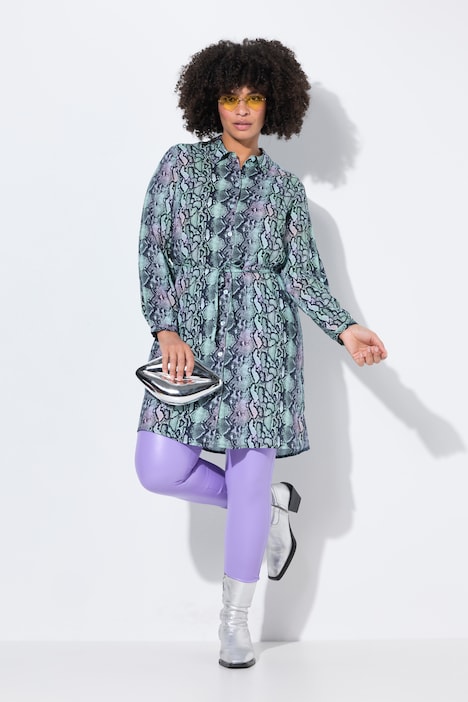 Overhemdblouse, slangenprint, lange mouwen