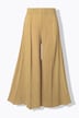 Pantalón plisado, pliegues pespunteados, pernera ancha, cintura elástica