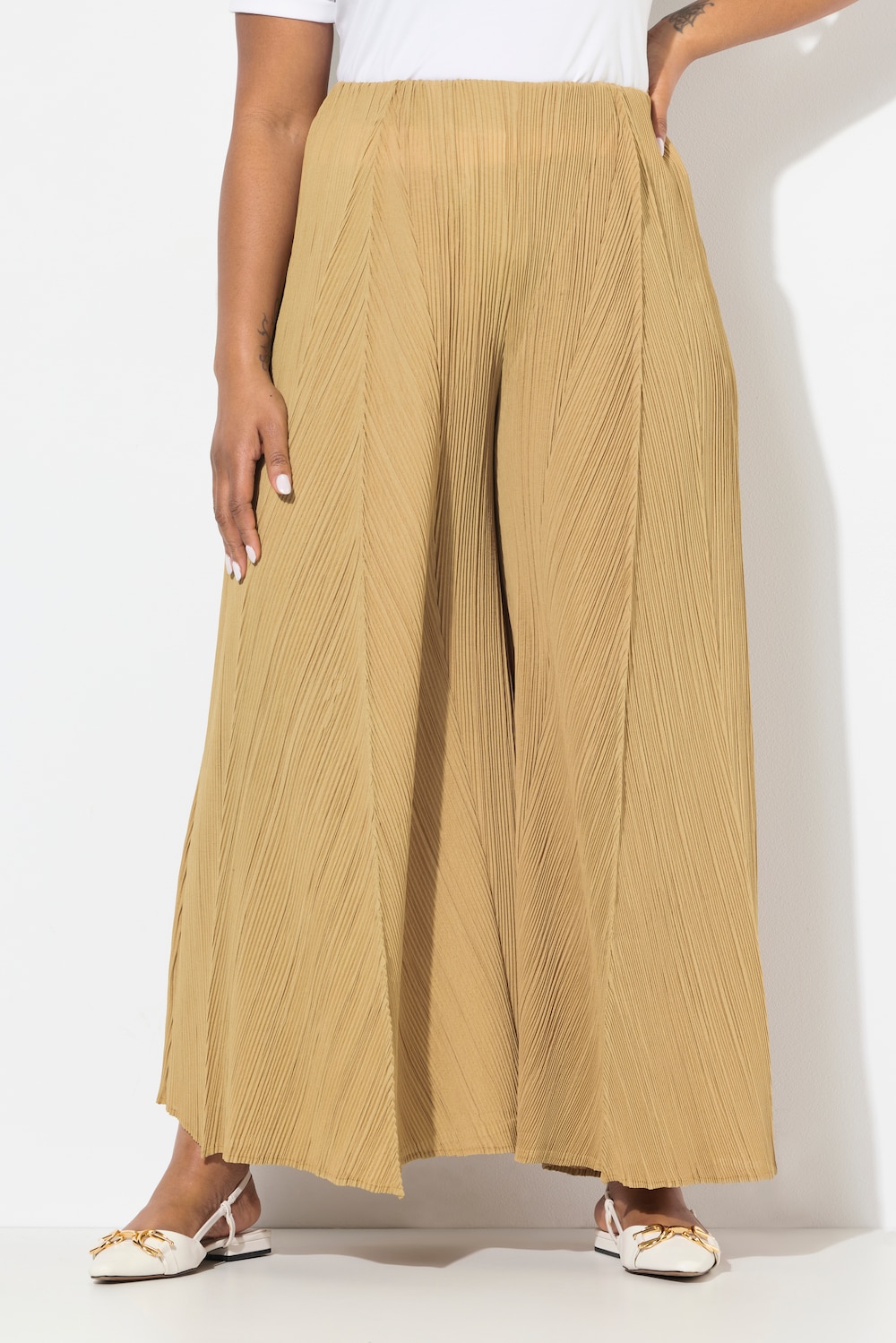 Große Größen Plissee-Hose, Damen, braun, Größe: 58/60, Polyester, Ulla Popken