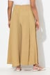 Pantalón plisado, pliegues pespunteados, pernera ancha, cintura elástica