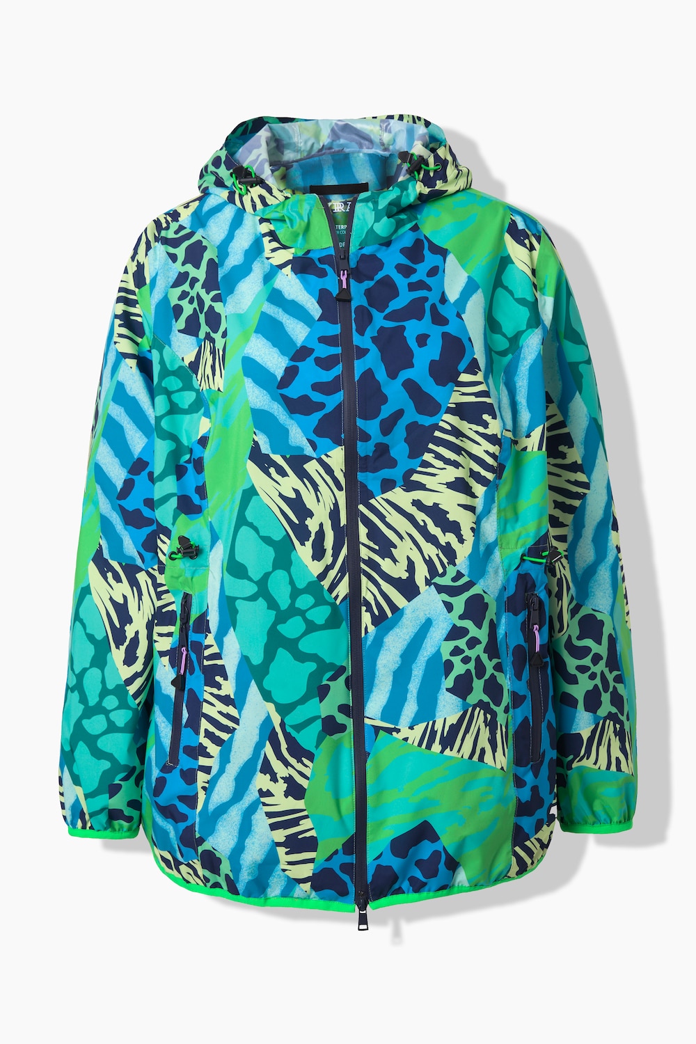 Stora storlekar Funktions-regnjacka, Dam, grön, storlek: 46/48, Polyester, Ulla Popken