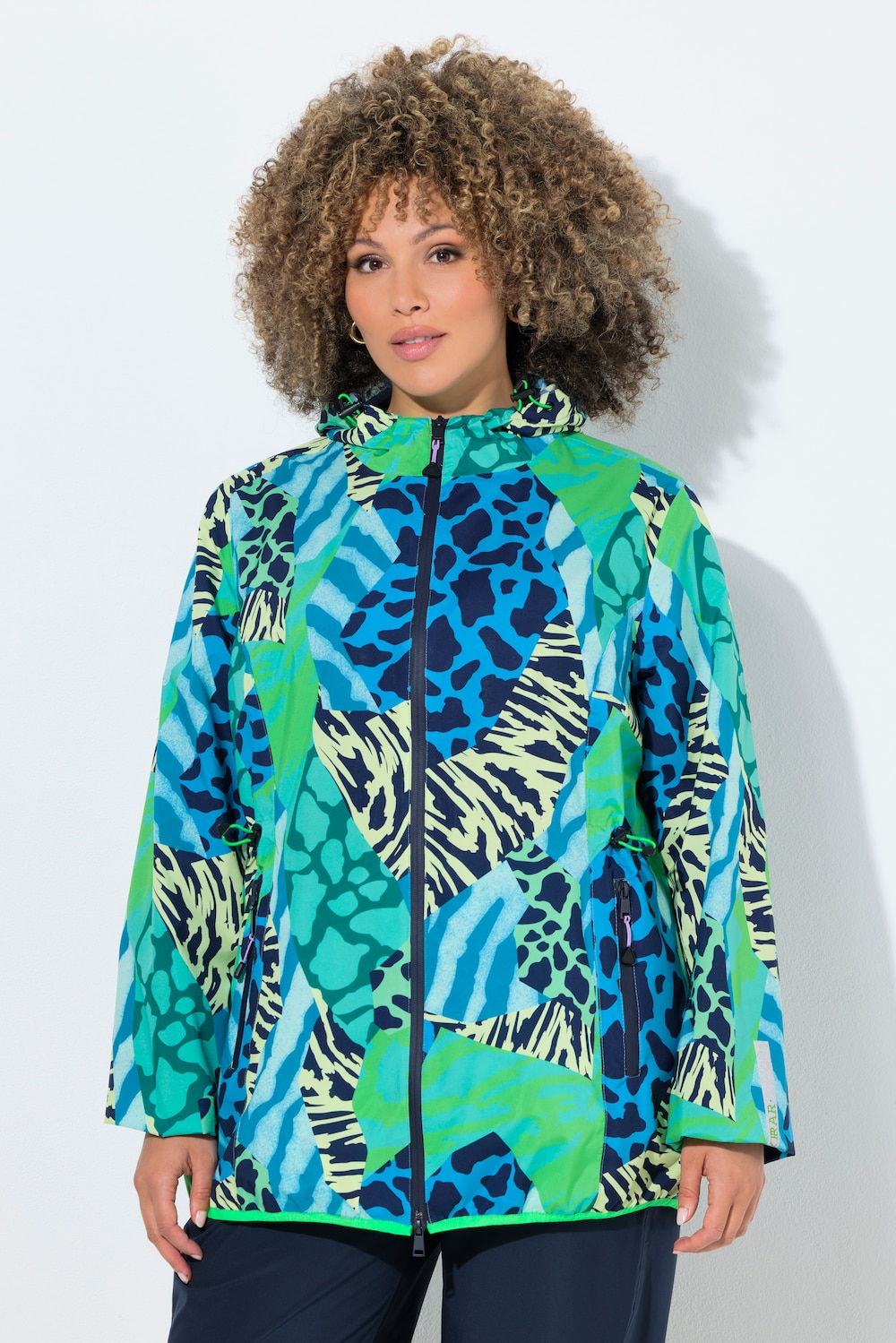 Große Größen Funktions-Regenjacke, Damen, grün, Größe: 62/64, Polyester, Ulla Popken