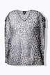 Mesh bluse, Cape Style, V-udskæring, kortærmet