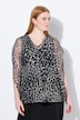 Mesh bluse, Cape Style, V-udskæring, kortærmet