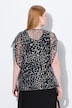 Mesh bluse, Cape Style, V-udskæring, kortærmet