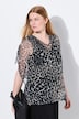 Mesh bluse, Cape Style, V-udskæring, kortærmet