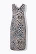 Slinky-midikjole, leopard-design, V-udskæring. ærmeløs