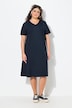 Jerseykleid, Biesen, A-Linie, V-Ausschnitt, Halbarm