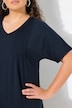 Jerseykleid, Biesen, A-Linie, V-Ausschnitt, Halbarm