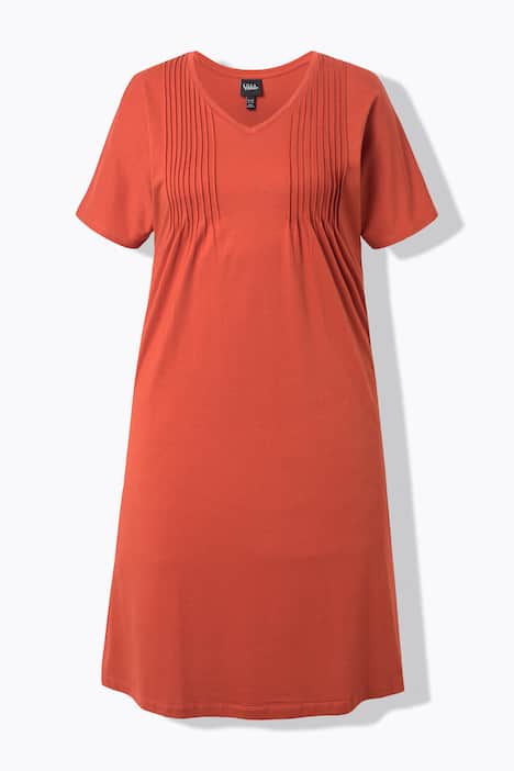 Jerseykleid, Biesen, A-Linie, V-Ausschnitt, Halbarm