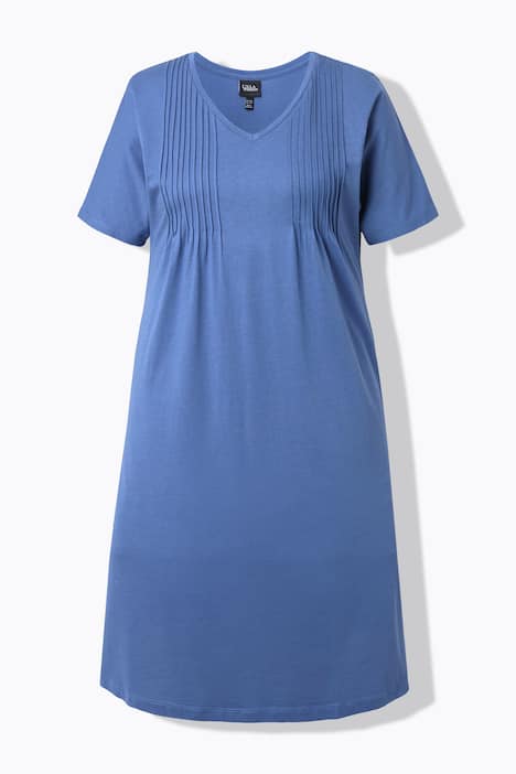 Jerseykleid, Biesen, A-Linie, V-Ausschnitt, Halbarm