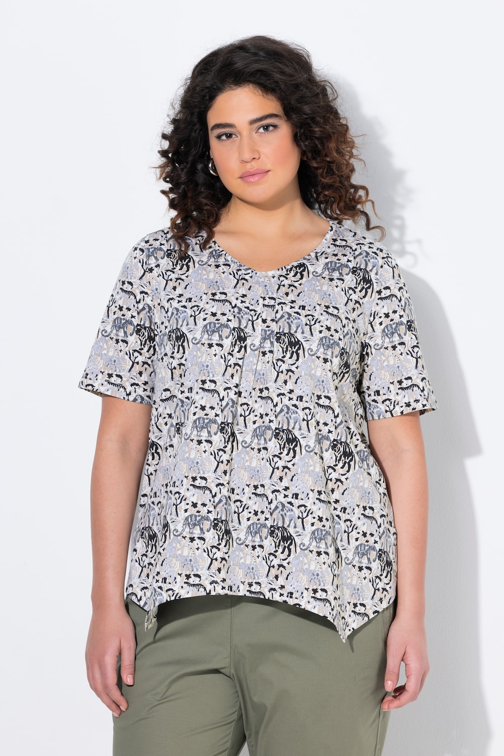 Thumbnail - Große Größen T-Shirt, Damen, braun, Größe: 62/64, Baumwolle, Ulla Popken