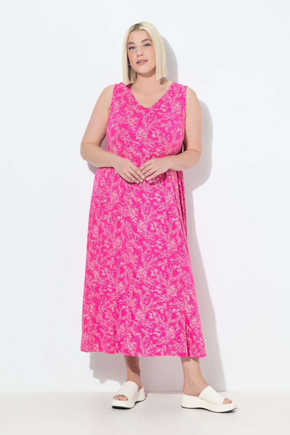Große Größen Maxikleid, Damen, rosa, Größe: 58/60, Viskose, Ulla Popken