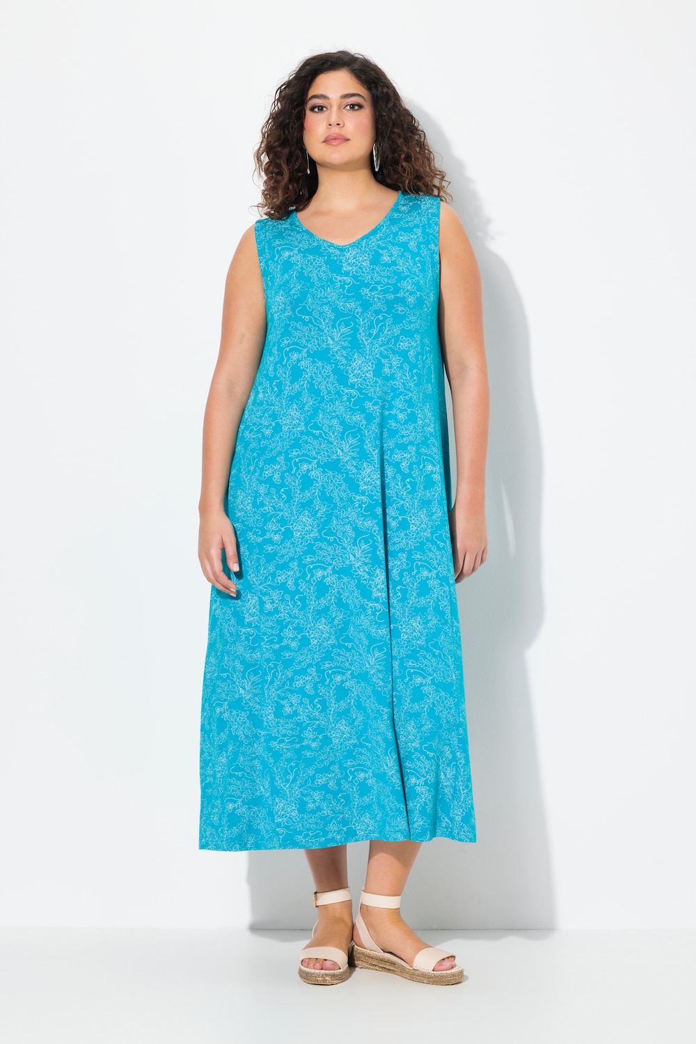 Große Größen Maxikleid, Damen, türkis, Größe: 42/44, Viskose, Ulla Popken