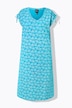 Vestido midi, flores, forma en A, escote en V, sin mangas