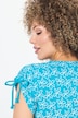 Vestido midi, flores, forma en A, escote en V, sin mangas